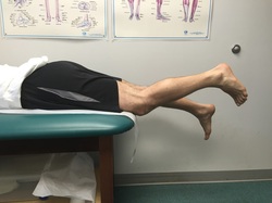 Dr. Gorczynski demonstrates knee flexion contracture